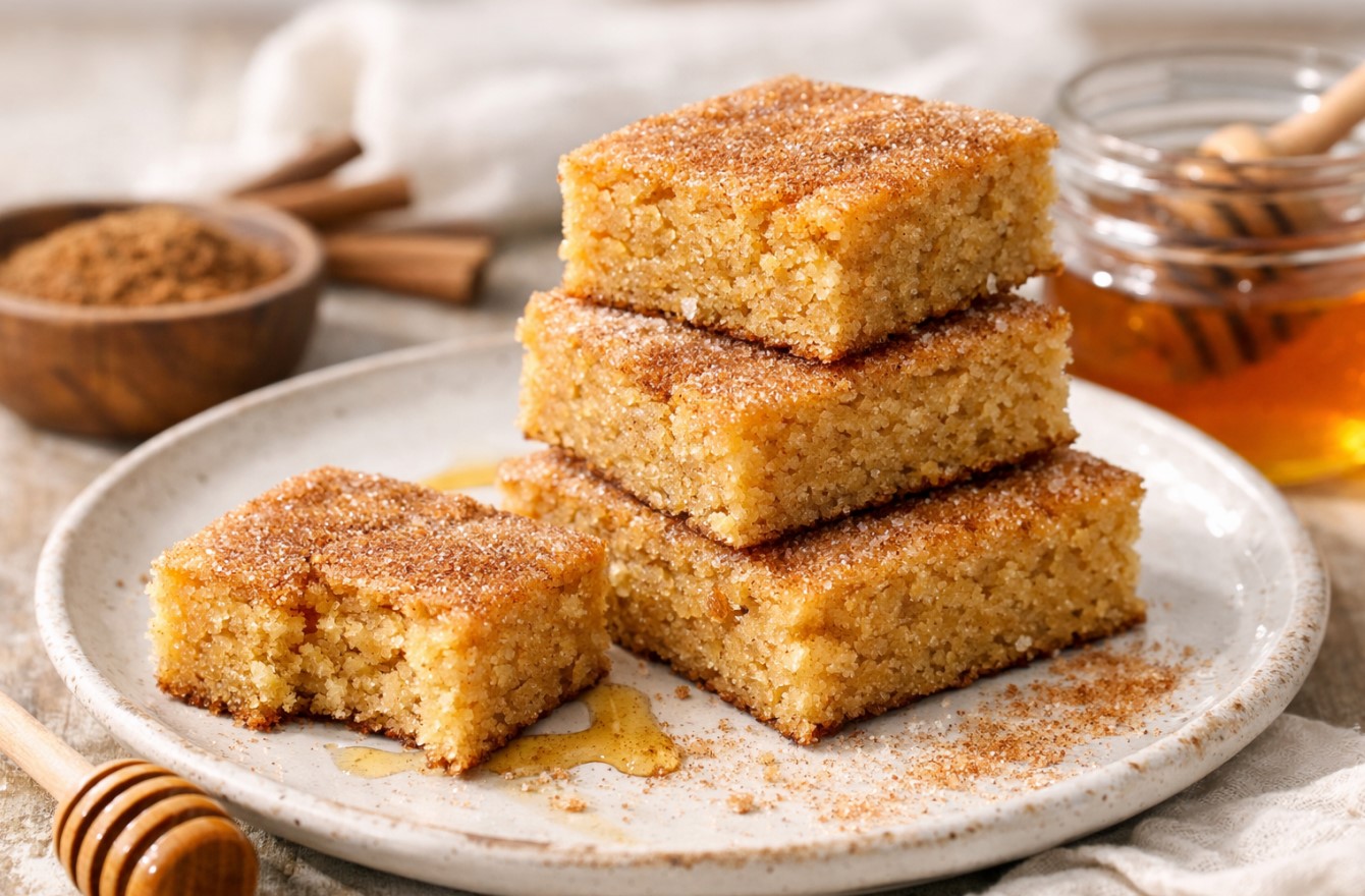 Easy Honey Cinnamon Sugar Blondies